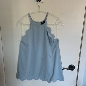 Vici Days Like This Light Blue Scallop Hem Top